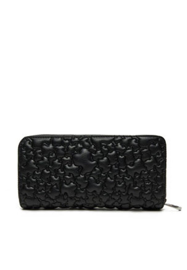 Tous - TOUS Portfel Puffy Bear 2002186351 Czarny. Kolor: czarny. Materiał: skóra