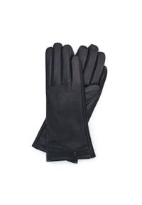 Wittchen - Damskie rękawiczki ze skóry z przeszyciami czarne. Kolor: czarny. Materiał: skóra. Wzór: aplikacja. Sezon: zima. Styl: klasyczny #1
