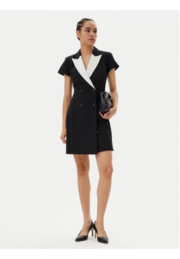 Hugo - HUGO Sukienka koktajlowa Kazuna 50544765 Czarny Regular Fit. Kolor: czarny. Materiał: syntetyk, wiskoza. Styl: wizytowy