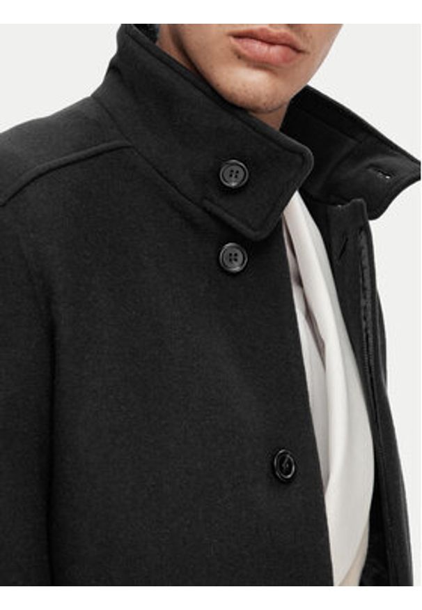 Selected Homme Płaszcz wełniany 16094322 Czarny Regular Fit. Kolor: czarny. Materiał: syntetyk