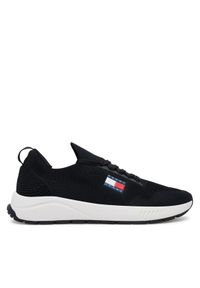 Tommy Jeans Sneakersy Runner Kntitted EM0EM01555 Czarny. Kolor: czarny. Materiał: materiał