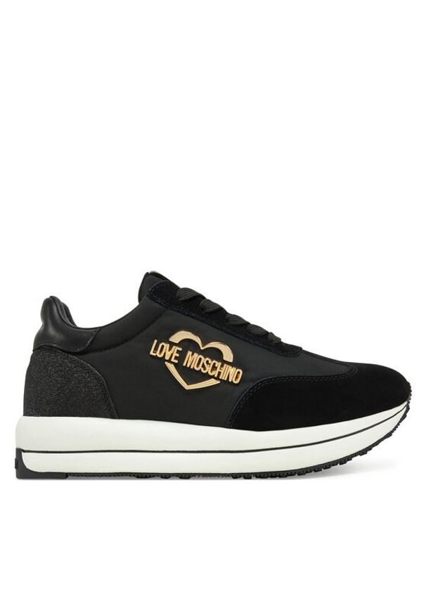 Love Moschino - LOVE MOSCHINO Sneakersy JA15074G1MINA00A Czarny. Kolor: czarny. Materiał: materiał