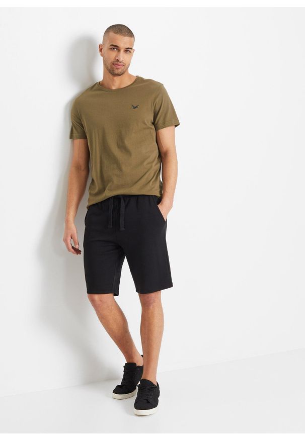 bonprix - Bermudy dresowe. Kolor: czarny. Materiał: dresówka