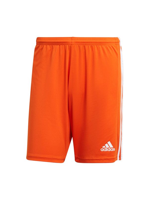 Adidas - Spodenki piłkarskie męskie adidas Squadra 21 Short. Kolor: pomarańczowy, biały, żółty, wielokolorowy. Materiał: tkanina, poliester. Długość: krótkie. Sport: piłka nożna