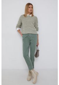 GAP Spodnie damskie kolor beżowy proste high waist. Okazja: na co dzień. Stan: podwyższony. Kolor: zielony. Materiał: materiał. Styl: casual #4