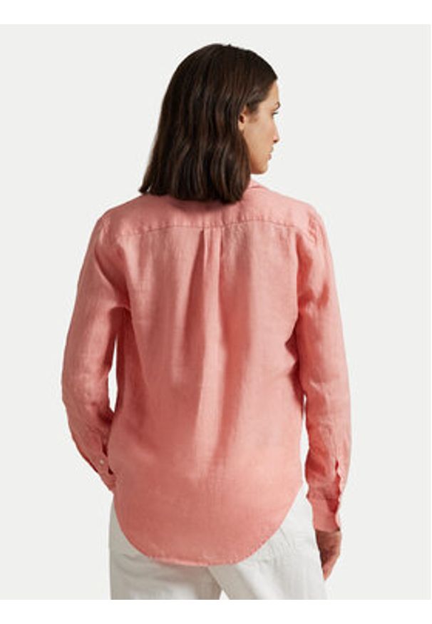 Polo Ralph Lauren Koszula 211970730012 Koralowy Classic Fit. Typ kołnierza: polo. Kolor: pomarańczowy. Materiał: len