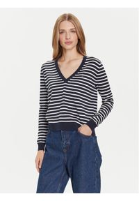 Tommy Jeans Sweter Essential DW0DW19888 Granatowy Regular Fit. Kolor: niebieski. Materiał: bawełna