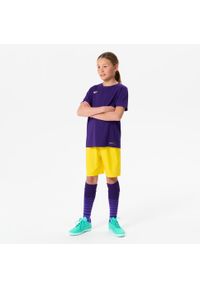 KIPSTA - Spodenki piłkarskie dla dzieci Kipsta Viralto Club. Kolor: żółty. Materiał: poliamid, elastan, materiał, poliester. Sezon: lato. Styl: sportowy