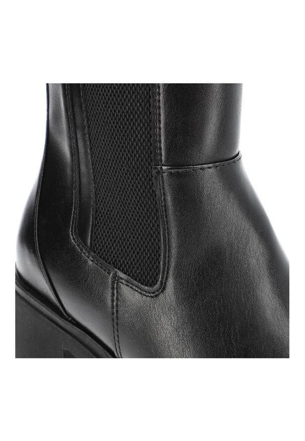 Czarna Kozaki Marco Tozzi Ocieplane Buty Damskie. Kolor: czarny. Materiał: wełna, jeans, syntetyk, futro, skóra ekologiczna. Sezon: zima. Obcas: na obcasie. Styl: klasyczny, elegancki. Wysokość obcasa: średni