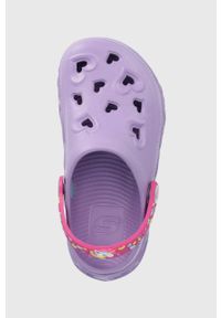 skechers - Skechers klapki dziecięce Foamies kolor fioletowy. Nosek buta: okrągły. Kolor: fioletowy. Materiał: guma