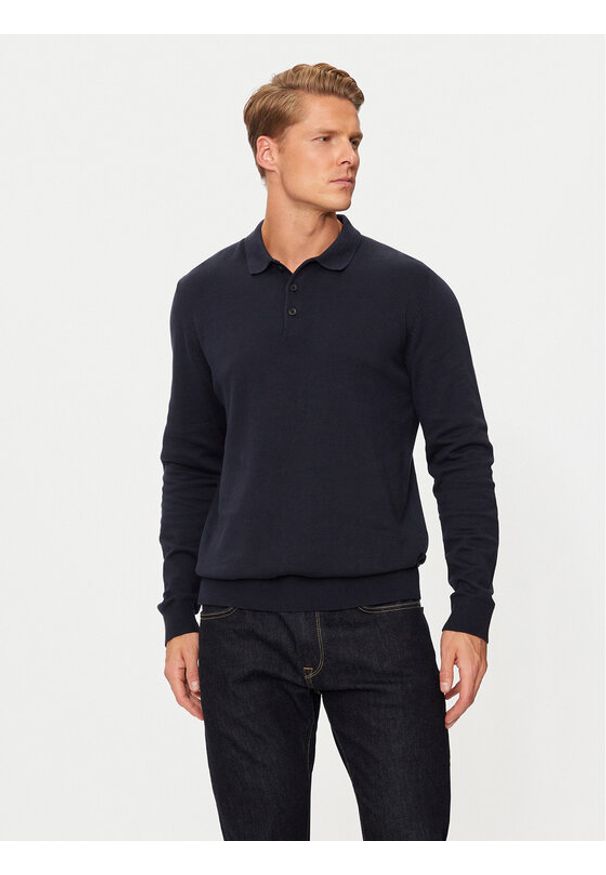 Jack & Jones - Jack&Jones Sweter Fred 12258582 Granatowy Regular Fit. Kolor: niebieski. Materiał: bawełna