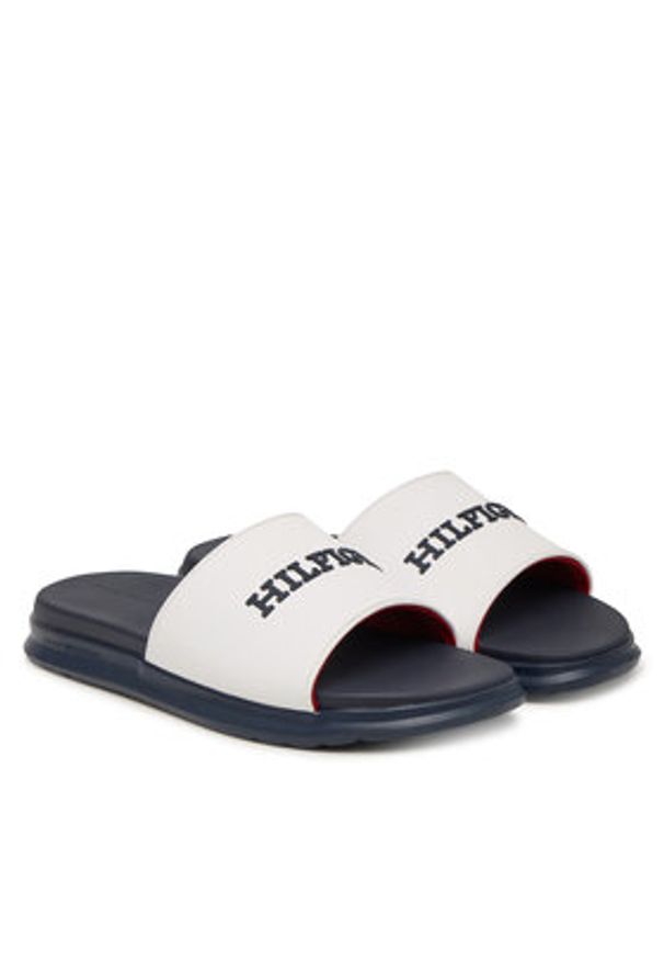 TOMMY HILFIGER - Tommy Hilfiger Klapki Dual Density Hilfiger Pool Slide FM0FM05797 Biały. Kolor: biały. Materiał: syntetyk
