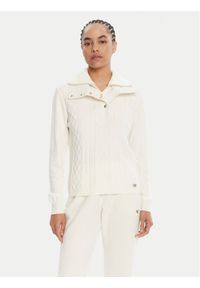 Liu Jo Sport Sweter TF5039 MS75L Écru Regular Fit. Materiał: syntetyk. Styl: sportowy