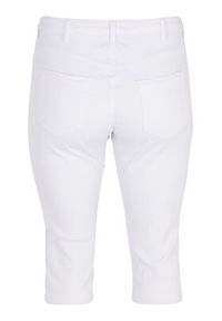 Zizzi Szorty jeansowe O10305H Biały Slim Fit. Kolor: biały. Materiał: syntetyk, bawełna