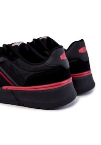 Męskie Buty Sportowe Sneakersy Cross Jeans JJ1R4016C Czarne. Kolor: czarny. Materiał: tkanina, zamsz, skóra #5