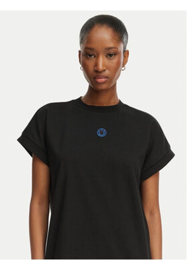 Hugo - HUGO Sukienka codzienna Nalle_B 50540389 Czarny Regular Fit. Okazja: na co dzień. Kolor: czarny. Materiał: bawełna. Typ sukienki: proste. Styl: casual