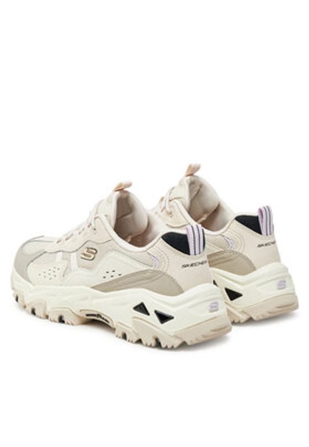 skechers - Skechers Sneakersy D'Lites Hiker 180128/NTMT Beżowy. Kolor: beżowy. Materiał: skóra