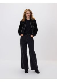 Reserved - Jeansy wide leg - czarny. Kolor: czarny