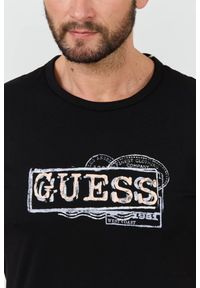 Guess - GUESS Czarny męski t-shirt Box Logo, Rozmiar L. Kolor: czarny #5