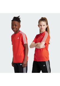 Adidas - Essentials 3-Stripes Cotton Tee. Kolor: biały, czerwony, wielokolorowy