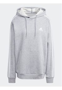 Adidas - adidas Bluza Essentials Fleece 3-Stripes IJ6474 Szary Regular Fit. Kolor: szary. Materiał: bawełna #3