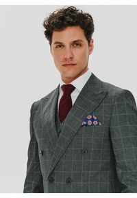 Pako Lorente - PAKO LORENTE – Szara dwurzędowa marynarka w kratę. Okazja: na wesele, na ślub cywilny. Kolor: szary. Materiał: wełna. Styl: klasyczny #4