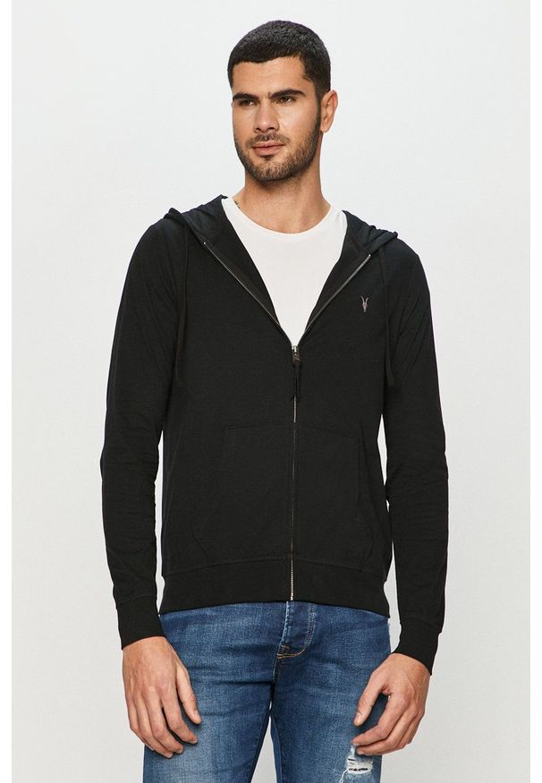 AllSaints - Bluza Brace Hoody. Okazja: na co dzień. Typ kołnierza: kaptur. Kolor: czarny. Materiał: dzianina. Styl: casual