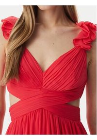 Morgan Sukienka wieczorowa 251-RISSAL Koralowy Regular Fit. Kolor: pomarańczowy. Materiał: syntetyk. Styl: wizytowy #3