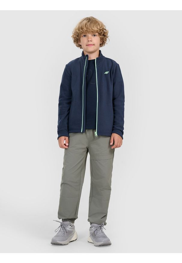 4f - 4F Polar regular ze stójką chłopięcy - granatowy 164 (13-14 lat). Typ kołnierza: kołnierzyk stójkowy. Kolor: niebieski. Materiał: polar. Sezon: lato. Sport: wspinaczka, turystyka piesza, snowboard, narciarstwo