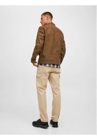 Jack & Jones - Jack&Jones Kurtka z imitacji skóry Rocky 12223141 Brązowy Regular Fit. Kolor: brązowy. Materiał: skóra