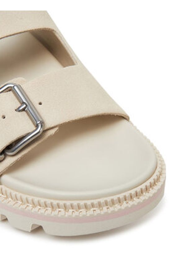 Tommy Jeans Klapki Double Strap Sandal Suede EN0EN02797 Écru. Materiał: zamsz, skóra