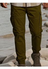 Sinsay - Spodnie cargo - khaki. Kolor: brązowy