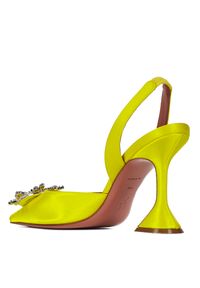AMINA MUADDI - Żółte sandały na szpilce Begum Sling. Zapięcie: klamry. Kolor: żółty. Materiał: jedwab, satyna. Obcas: na szpilce. Wysokość obcasa: średni #3