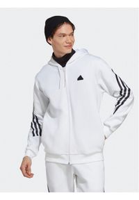Adidas - adidas Bluza Future Icons 3-Stripes Full-Zip Hoodie IC8258 Biały Regular Fit. Kolor: biały. Materiał: bawełna