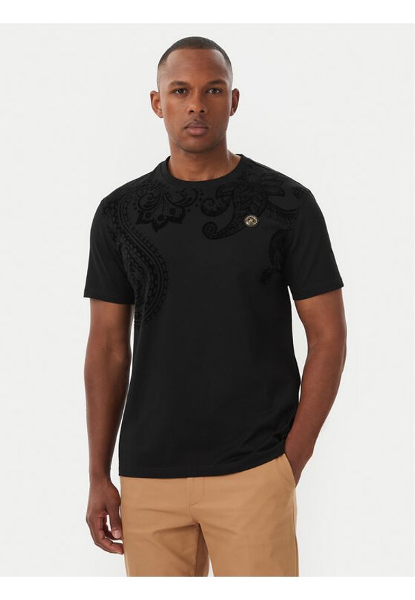 Beverly Hills Polo Club T-Shirt M1631-HR Czarny Regular Fit. Typ kołnierza: polo. Kolor: czarny. Materiał: bawełna