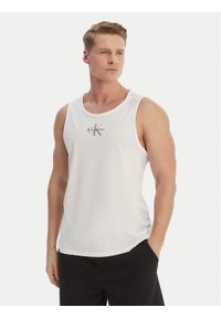 Calvin Klein Jeans Tank top LV04RF850G Biały Regular Fit. Kolor: biały. Materiał: bawełna #1