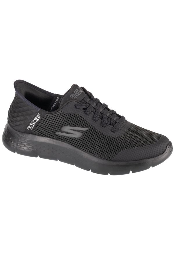 skechers - Adidasy Skechers Go Walk Flex - Hands, Mężczyźni. Kolor: czarny. Materiał: materiał, tkanina, syntetyk. Szerokość cholewki: normalna. Sport: turystyka piesza