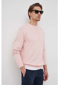 Selected bluza bawełniana męska kolor różowy gładka. Okazja: na co dzień. Kolor: różowy. Materiał: bawełna. Wzór: gładki. Styl: casual