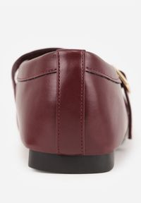 Renee - Bordowe Balerinki Vices w Stylu Mary Jane z Klamerką i Skórzaną Wkładką Dimaline. Okazja: na co dzień, na imprezę. Zapięcie: klamry. Kolor: czerwony. Materiał: skóra. Styl: casual, elegancki #10