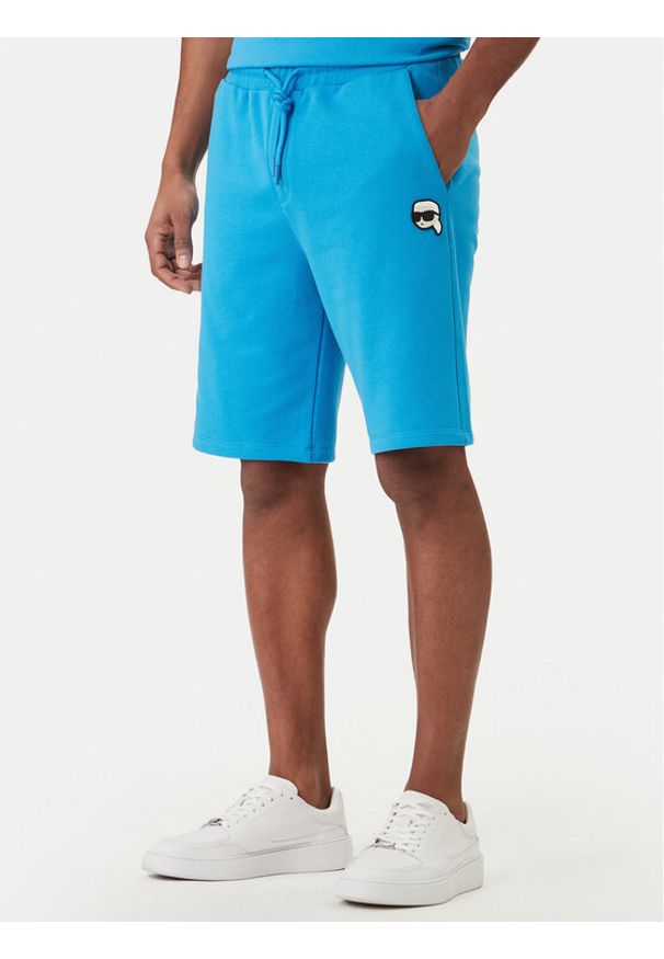 Karl Lagerfeld - KARL LAGERFELD Szorty sportowe 705019 562900 Niebieski Regular Fit. Kolor: niebieski. Materiał: bawełna. Styl: sportowy