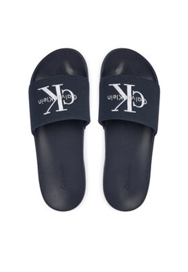 Calvin Klein Klapki Ess Slide Cv YM0YM01393 Granatowy. Kolor: niebieski. Materiał: materiał