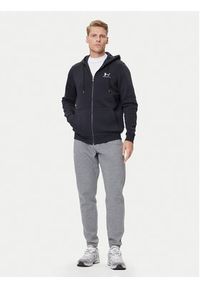 Under Armour Bluza UA Essential Fleece FZ Hood 1373881 Czarny Regular Fit. Kolor: czarny. Materiał: bawełna #5