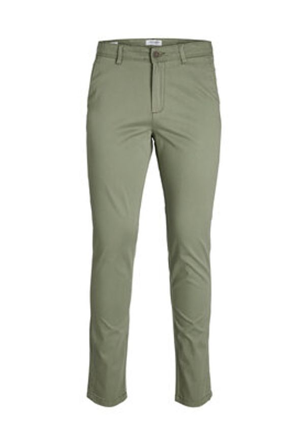 Jack & Jones - Jack&Jones Chinosy Marco 12150148 Zielony Slim Fit. Kolor: zielony. Materiał: bawełna