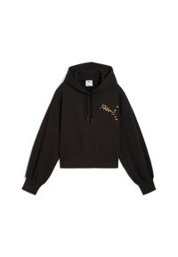 Damska bluza z kapturem crop Puma Leo Luxe Relaxed. Typ kołnierza: kaptur. Kolor: czarny #1