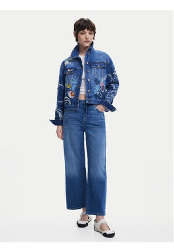 Desigual Kurtka jeansowa Misouri 25SWED55 Niebieski Regular Fit. Kolor: niebieski. Materiał: bawełna