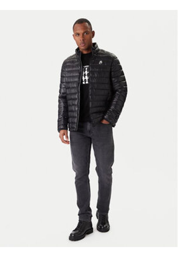 Karl Lagerfeld - KARL LAGERFELD Kurtka przejściowa Blouson 505400 554590 Czarny Regular Fit. Typ kołnierza: dekolt w karo. Kolor: czarny. Materiał: syntetyk