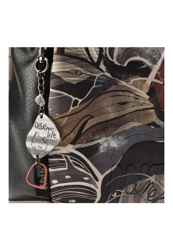 Brązowa Damska Torebka Anekke Premium. Kolor: brązowy. Wzór: nadruk. Materiał: skórzane. Styl: casual