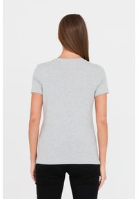 Guess - GUESS Szary damski t-shirt bawełniany Original Tee, Rozmiar XS. Kolor: szary. Materiał: bawełna #3