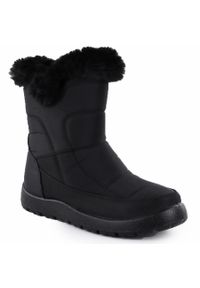 POTOCKI - Śniegowce damskie płaskie ocieplane czarne Potocki KI24322. Kolor: czarny. Materiał: tkanina #1