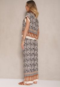 Renee - Czarny Komplet z Bawełny w Print Boho Szerokie Spodnie i Koszulka Telanitha. Kolor: czarny. Materiał: bawełna. Wzór: nadruk #4